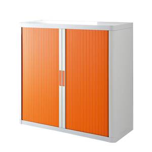 Aktenschrank easyOffice Weiß / Orange - Höhe: 104 cm