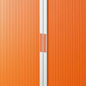 Armadio archivio easyOffice Bianco / Arancione - Altezza: 104 cm