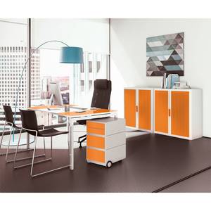 Aktenschrank easyOffice Weiß / Orange - Höhe: 104 cm