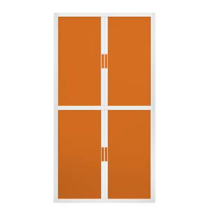 Armoire à dossiers easyOffice Blanc / Orange - Hauteur : 204 cm