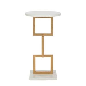 Table d'appoint Cassidy Fer verni / Marbre blanc