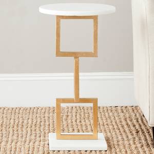 Table d'appoint Cassidy Fer verni / Marbre blanc