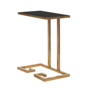 Beistelltisch Murphy Eisen Gold/Glas Schwarz