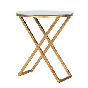 Table d'appoint Riona Fer doré / Verre blanc