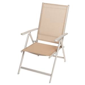 Chaise pliante Amalfi III Aluminium / Tissu synthétique - Argenté / Jaune champagne