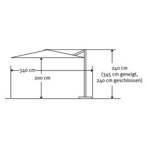 Sonnenschirm Rhodos Junior Webstoff / Aluminium - Mandarine