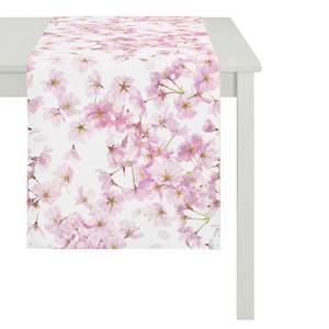 Tischläufer Springtime Cherryblossom Baumwollstoff - Pink / Weiß