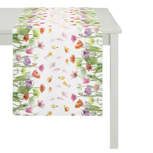 Chemin de table Springtime Tulip Coton - Vert / Blanc