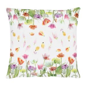 Housse de coussin Springtime Tulip Coton - Vert / Blanc