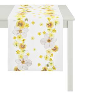 Chemin de table Springtime Narcissi Coton - Blanc / Jaune