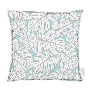 Housse de coussin Outdoor Leaf Tissu - Blanc / Turquoise - 40 x 40 cm