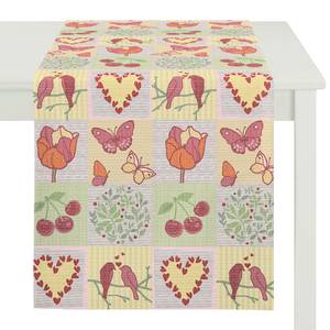 Chemin de table Happy Easter Tissu - Jaune / Rouge