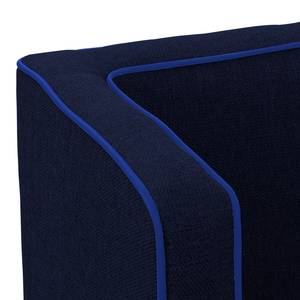 Chaise à accoudoirs Alia Tissu - Tissu Suria : Bleu foncé - Marron foncé
