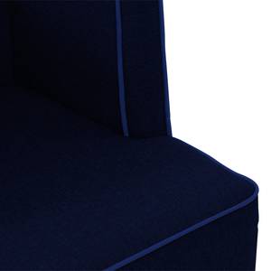Chaise à accoudoirs Alia Tissu - Tissu Suria : Bleu foncé - Marron