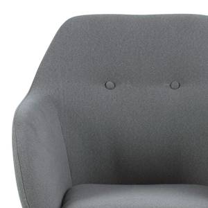 Chaise à accoudoirs Bolands Tissu - Gris clair / Chêne