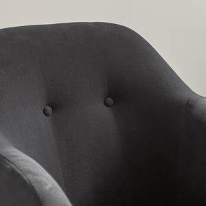 Chaise à accoudoirs Bolands Tissu - Anthracite / Chêne