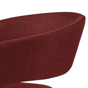 Chaise à accoudoirs Buggio Tissu / Hévéa massif - Tissu Cors: Rouge foncé - 1 chaise