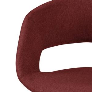 Sedia con braccioli Buggio Tessuto / Albero della gomma massello - Tessuto Cors: rosso scuro - 1 sedia