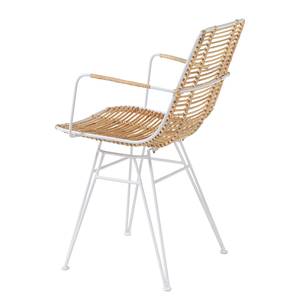 Chaises à accoudoirs Cusio (lot de 2) Rotin / Métal - Blanc