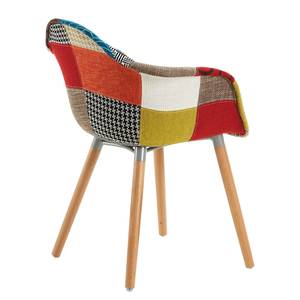 Chaises à accoudoirs Daruvar (lot de 2) Tissu Patchwork / Hêtre massif