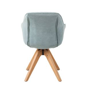 Chaise à accoudoirs Ermelo rotatif - Tissu / Chêne massif - Bleu clair - 1 set