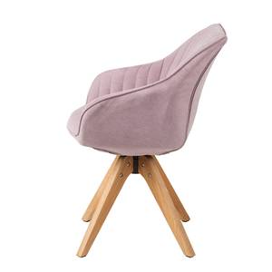 Chaise à accoudoirs Ermelo rotatif - Tissu / Chêne massif - Rosé - 1 set