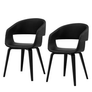 Chaises Faxe I (lot de 2) Imitation cuir - Noir