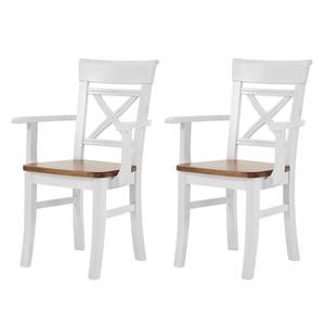 Chaises Fjord (lot de 2) Pin massif Blanc / Ambre