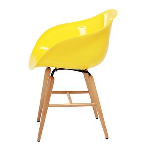 Gestoffeerde stoelen Econo Slim II kunststof/massief beukenhout - Geel