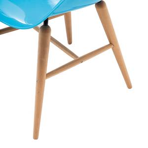 Gestoffeerde stoelen Econo Slim II kunststof/massief beukenhout - Lichtblauw