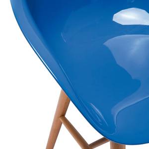 Gestoffeerde stoelen Econo Slim II kunststof/massief beukenhout - Middel blauw