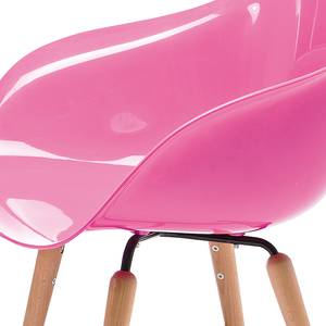 Gestoffeerde stoelen Econo Slim II kunststof/massief beukenhout - Roze