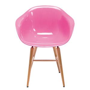 Gestoffeerde stoelen Econo Slim II kunststof/massief beukenhout - Oud roze