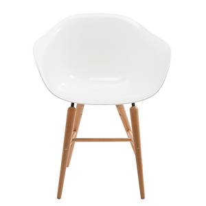 Gestoffeerde stoelen Econo Slim II kunststof/massief beukenhout - Wit