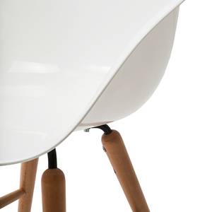 Gestoffeerde stoelen Econo Slim II kunststof/massief beukenhout - Wit