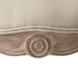 Armlehnenstuhl Giverny Webstoff / Gummibaum massiv - Beige / Braun