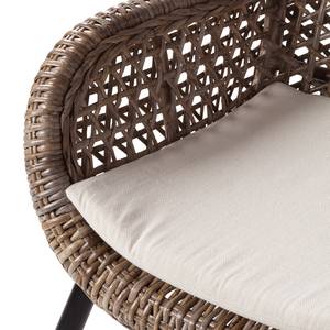 Sedia con braccioli Hawea Rattan/Metallo - Rattan/Nero