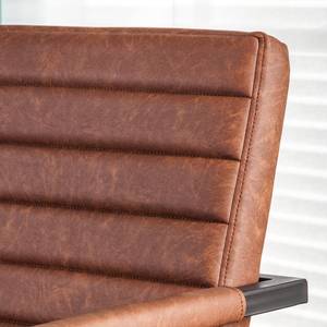 Chaises Kaledos (lot de 2) Imitation cuir / Métal - Cognac vintage - Angulaire