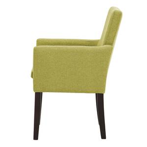 Chaise à accoudoirs Katha Tissu - Tissu Suria : Vert clair - Hêtre foncé