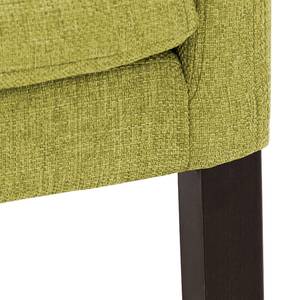 Chaise à accoudoirs Katha Tissu - Tissu Suria : Vert clair - Hêtre foncé