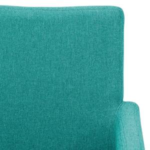 Chaise à accoudoirs Katha Tissu - Tissu Suria : Turquoise - Hêtre foncé