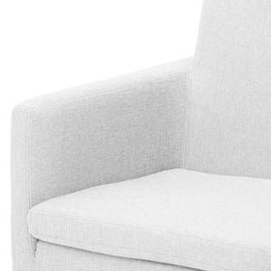 Chaise à accoudoirs Katha Tissu - Tissu Suria : Blanc - Hêtre foncé