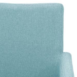 Chaise à accoudoirs Katha Tissu - Tissu Suria : Bleu clair - Hêtre clair
