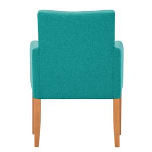 Chaise à accoudoirs Katha Tissu - Tissu Suria : Turquoise - Hêtre clair