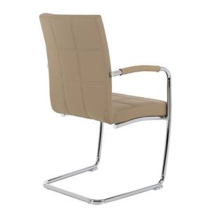 Armleunstoelen Lioni (4-delige set) kunstleer/staal - Beige