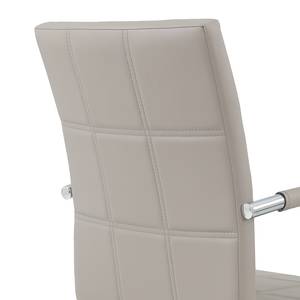 Chaise à accoudoirs Lioni (4 éléments) Imitation cuir / Acier - Gris clair