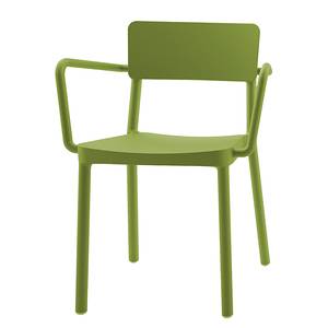 Chaises Lisboa (lot de 2) Matériau synthétique vert olive - Vert olive - Avec accoudoirs