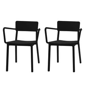Lot de chaises avec accoudoirs Lisboa 2 pièces - Noir
