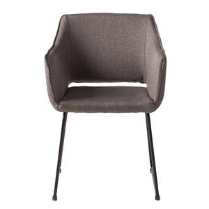 Lot de 2 chaises à accoudoirs Nikalla I Tissu / Métal - Gris / Noir