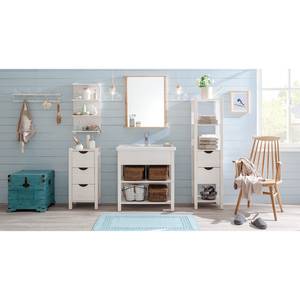 Armoire colonne Paulina Pin massif - Blanc